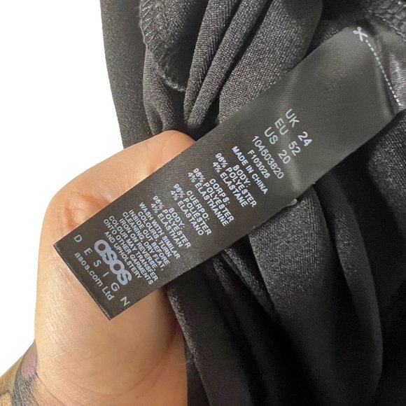 ASOS Curve Black Flare Leg Pull On Pants 20 - Picture 5 of 10